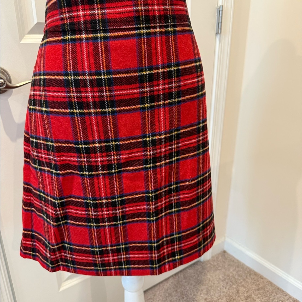 J. Crew Red Plaid A-Line Skirt